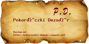 Pokoráczki Dezsér névjegykártya